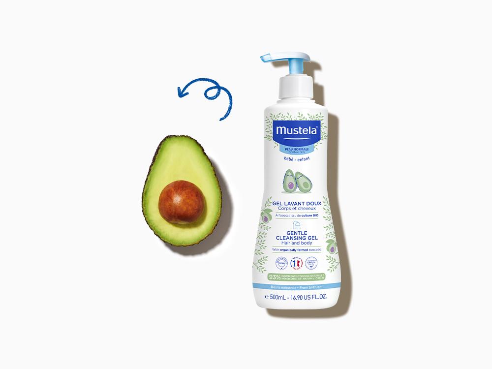 Gentle Cleansing Gel with Organic Avocado Mustela