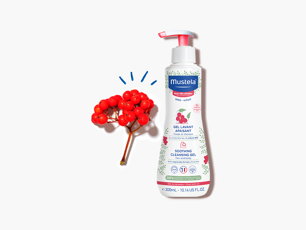  Mustela Baby Soothing Cleansing Gel - Fragrance-Free Hair &  Body Wash for Very Sensitive Skin - with Natural Avocado Perseose &  Schizandra Berry - 10.14 fl. oz. : Baby